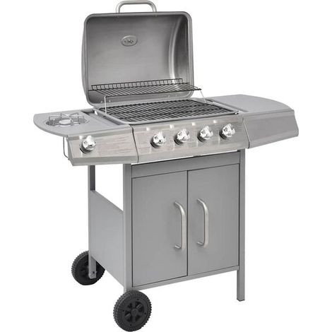 Barbecue à gaz argenté avec 4+1 zones de cuisson (1/5)