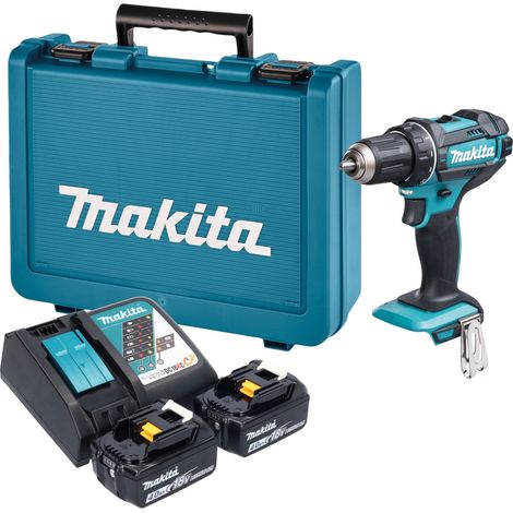 Taladro atornillador a batería Makita DDF 482 RME de 18 V y 62 Nm + 2 baterías de 4,0 Ah + cargador + maletín (1/5)
