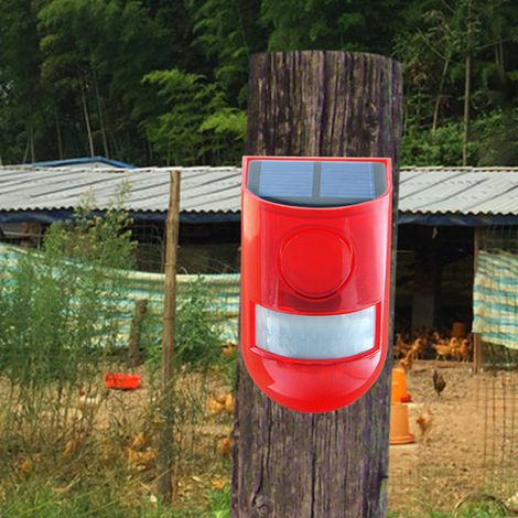 4 Modi, einstellbarer, wasserdichter, solarbetriebener Alarm mit LED-Licht, Sicherheitsalarmleuchte (1/5)