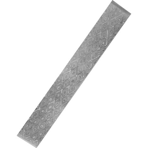 Billet d'acier damassé de 160 x 30 x 3 mm, matériau de forgeage embryonnaire trempé et lissé pour la fabrication de fraises et matériaux polyvalents. (1/5)