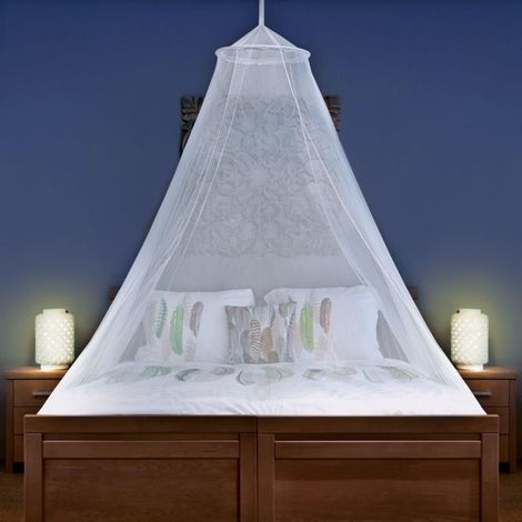 Universal Backpackers Mosquito Net for Single to King Size Beds - 2 Openings or Fully Enclosed Canopy - Conical Design for Decoration or Travel - Bag and Hanging Kit (1/5)