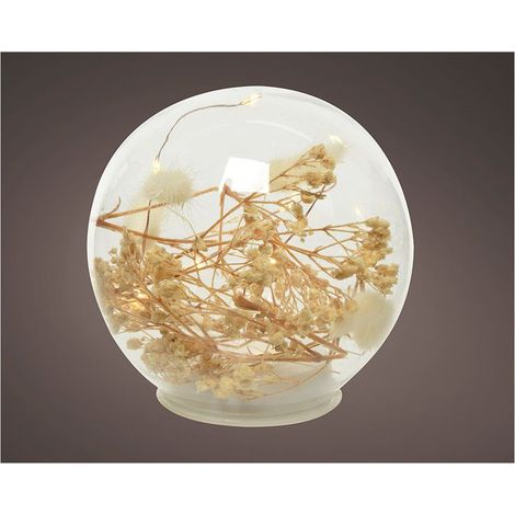Onda decorativa microled con elementi naturali ø12cm, 8 led, luce calda