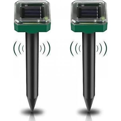 Lot de 2 répulsifs anti-taupes à énergie solaire pour jardin, répulsif antiparasitaire étanche IP65 pour gopher, campagnol et serpent – Répulsif animal haute sensibilité pour pelouse, jardin, cour (1/5)