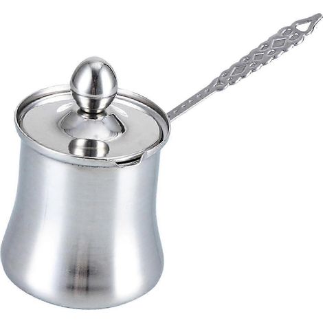 Kaffeekanne, Kaffeemaschine, Butterwärmer, komfortabler Griff, Edelstahl-Schmelztopf, Milch- und Butterwärmer für Küche, Bar, Café und Haushalt-280ml (1/5)