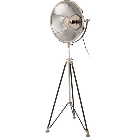 Lampada da terra Bowie in acciaio nero e argento (1/3)