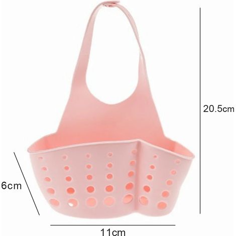 (Rose Original) Panier égouttoir de rangement pour la maison, porte-savon/éponge réglable, sac égouttoir suspendu, accessoires de cuisine (1/5)