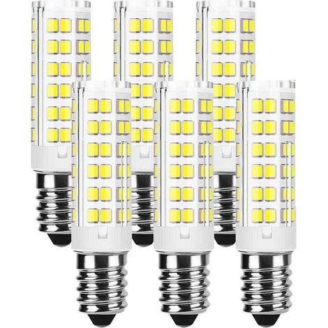 E14 LED-Lampe, 9 W, kaltweiß 6000 K, 240 Lumen, E14 Schraubsockel, nicht dimmbar, flimmerfrei, ideal für Deckenleuchten, Dunstabzugshauben, Schreibtischlampen, 6er-Pack.