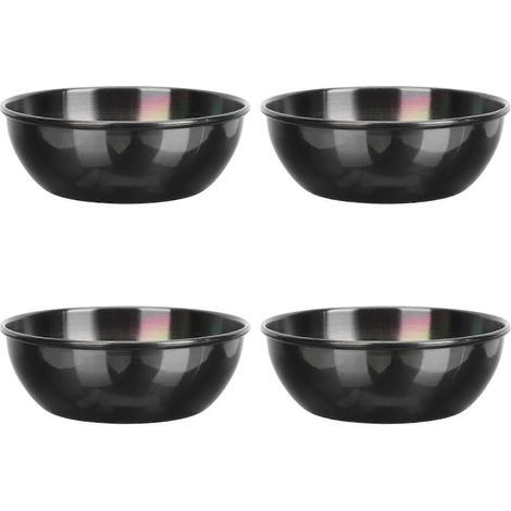 Set aus 4 praktischen und robusten Schälchen für Gewürze, ideal für Restaurants. – 8,2 x 8,2 cm – Schwarz (1/4)