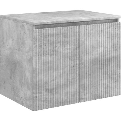 Mueble de baño montado en la pared Gris Hormigón vidaXL