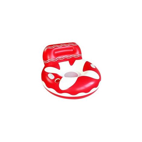 Matelas lit gonflable piscine en forme d'ananas avec porte-gobelet, hamac flottant, rouge – (1/5)