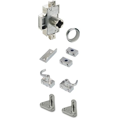 Hettich Prestige 2000 Aufschraubschloss Schrank-Möbelschloss  Drehstangenschloss Set, Dornmaß 25 mm, ø 18mm