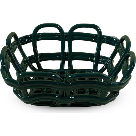 WD LifeStyle Cestino Centrotavola in Stoneware Verde (1/2)