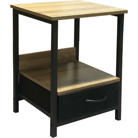 COMODINO INDUSTRIAL 1C METALLO/QUERCIA 40X35X55 CM