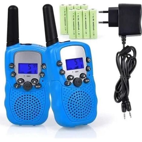 Talkies Walkies Rechargeables - Enfants - 3 km de Long Distance - Interphone Cadeau De Noël (Bleu) (1/4)