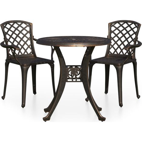 Maison Exclusive - Set da Bistrot 3 pz in Alluminio Pressofuso Bronzo