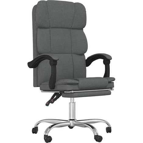 Maison Exclusive - Fauteuil inclinable de bureau Gris foncé Tissu