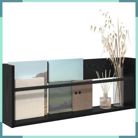 Porte-revues - 890804 - Chêne noir - Bois d'ingénierie - 80 x 12 x 30 cm (1/5)