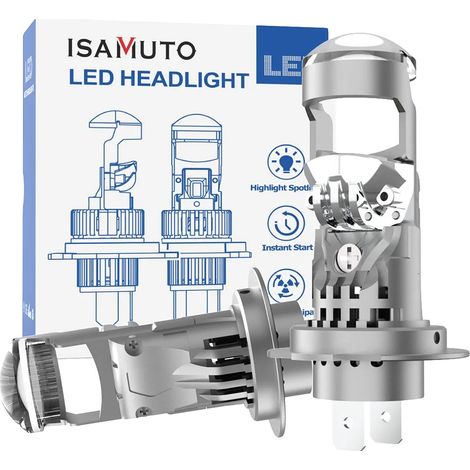 Faro a LED, luminosità 10000 lumen, design impermeabile, H7 con lente (1/2)