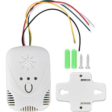 Détecteur de fuite de gaz naturel 10% LEL, alarme sonore et lumineuse haute sensibilité 12V pour la maison