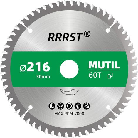 Multi-function Circular Saw Blade 216 x 30 mm 60 Teeth for Aluminium, Copper, Non-Ferrous Metals, Wood, Laminate, Partition, Plywood, Plastic (1/5)