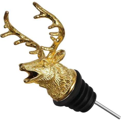 Verseur-aérateur en acier inoxydable forme tête de cerf pour bouteilles d’alcool – Lot de 1, design élégant et fonctionnel