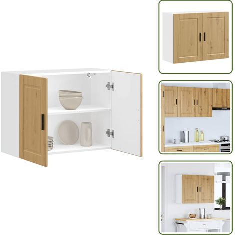 Küchen-Hängeschrank Porto Artisan-Eiche Holzwerkstoff - Küchen-Wandschrank - Küchen-Wandschränke - Wandschrank Küche - Küchenschrank (1/5)