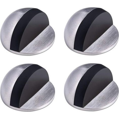 Butée de Porte,Arret de Porte en Acier Inoxydable,Butée de Porte Adhesive,Butoir Porte au Sol,Butée de Porte en Caoutchouc ,Demi Lune Bloc Porte, pour la Maison et le Bureau,4 Pièces