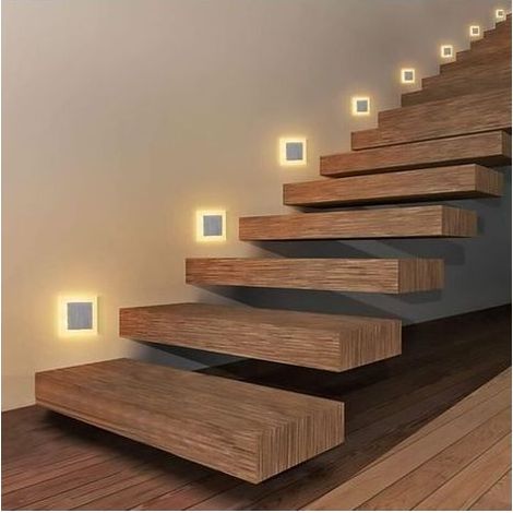 3W Applique Encastrée LED Blanc Chaud Luminaire Escalier Spot LED Encastrable Eclairage d’Escalier 4Pcs (1/5)