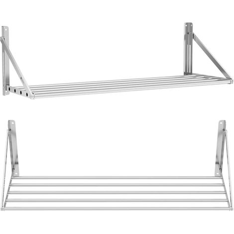 Edelstahl-Wandhängeregal, klappbar, 120 x 45cm