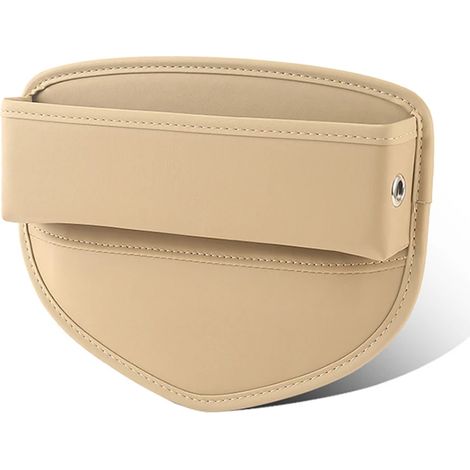 (Abricot, 1 pièce) Housse de rangement portable en cuir PU pour console centrale, côté siège avant, avec sac de rangement et accessoires. (1/5)