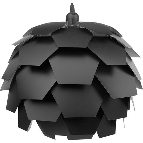 Lampadario Moderno in Plastica Nera Design Geometrico a Forma di Fiore Segre