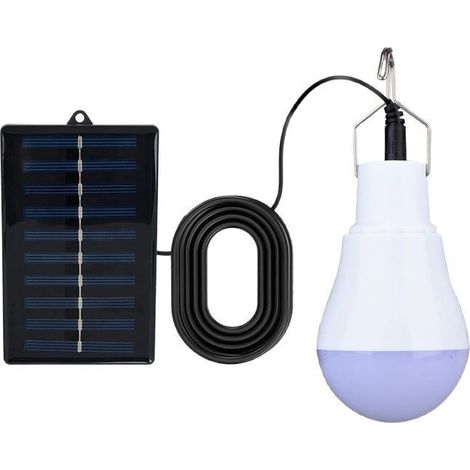 Lampe à LED suspendue extérieure 3W avec câble de 3 mètres, lampe solaire portable, Ampoule LED rechargeable pour la pêche, camping, urgence, jardin, lot de 2 (1/5)