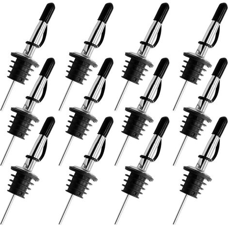 Bec Verseur - Acier Inoxydable 18/8 - Diamètre Adapté 19 mm (3/4") - Pour Bouteilles Vin Whisky Huile - Lot de 12 (1/5)