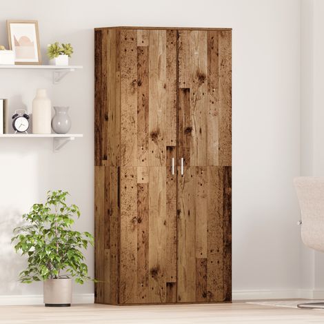 Hochschrank mit Regal Altholz 80 x 39 x 178 cm Holzwerkstoff