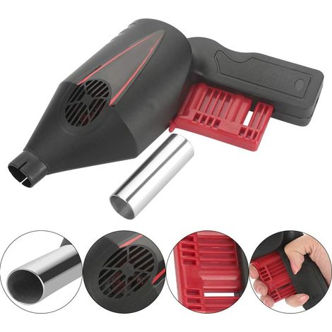 Souffleur D'Air pour Barbecue, Allume-feu Manuel Portable pour Camping en Plein Air, Outil de Gril de Pique-nique, Aucune Alimentation Nécessaire, Acier Inoxydable et Plastique, Idéal pour les (1/5)