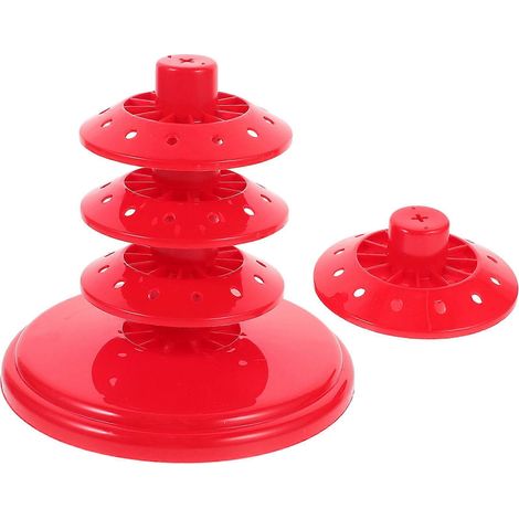 Présentoir à sucettes avec 2 étagères de bureau rouges à plusieurs niveaux (1/5)