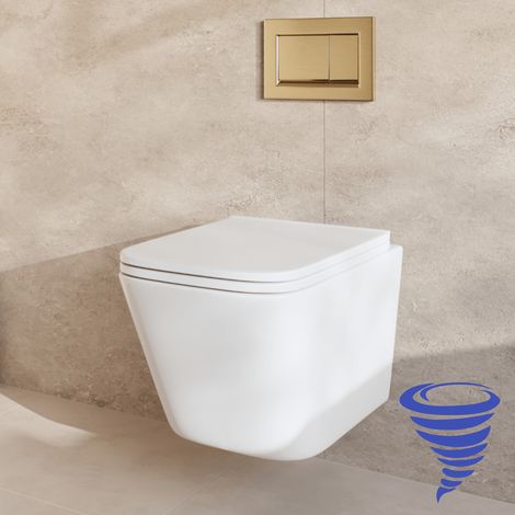 LOMAZOO Pack WC suspendu avec réservoir encastré carré blanc - (1/5)