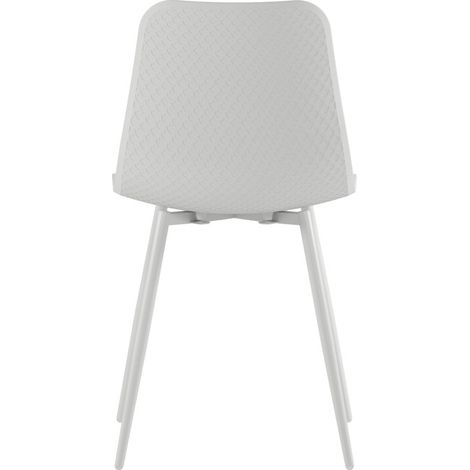 Sedia da interni Cover in polipropilene con struttura in metallo verniciato color bianco - Design moderno, ergonomica, 50x58x85 cm (1/5)