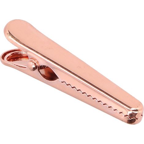 Pince à sceller de 7,9 cm de long, poignée ergonomique, conception robuste, dents internes, outil de cuisine pour papier et photos de bureau, or rose (1/5)