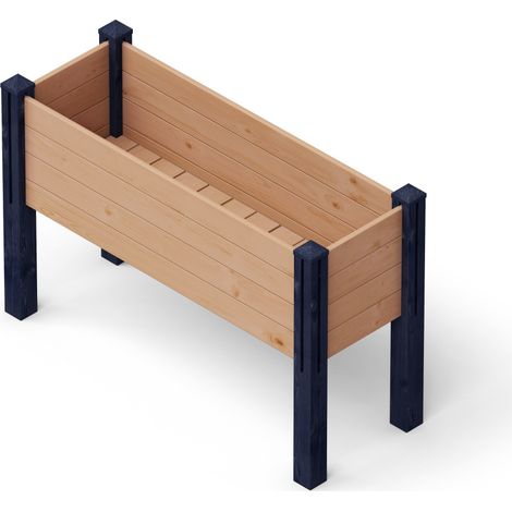 Upyard Hochbeet erhöht Puzzle Modular Holz 127 x 47 cm natur/schwarz (1/2)