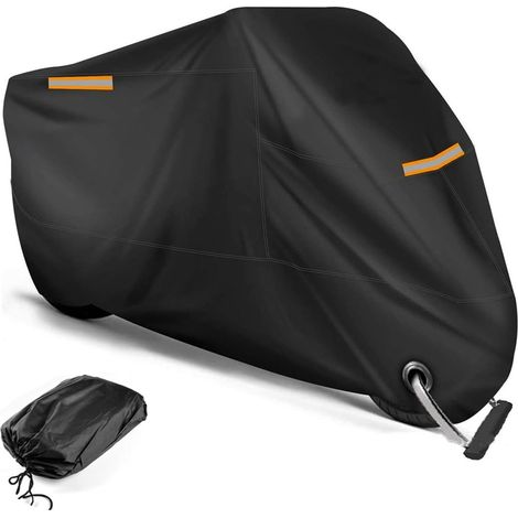 Wasserdichte Motorradabdeckung - 265 x 105 x 125 cm - Inkl. Aufbewahrungstasche - Geeignet für Motorrad, Roller und Moped - Für den Innen- und Außenbereich geeignet - Schwarz (1/5)