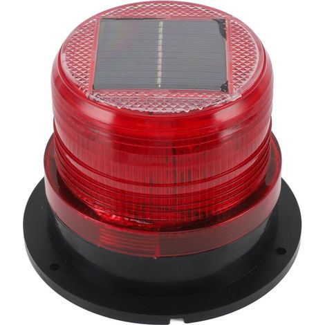 Balise lumineuse solaire rouge avec détecteur crépusculaire et batterie 1200 mAh, 8 LED, pour la signalisation routière et les chantiers. (1/5)