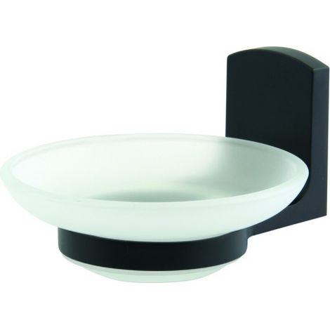 Porte savon à  fixer Verre & Chromé TAKU Transparent & Noir Spirella (1/4)