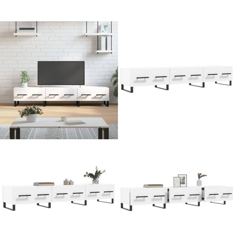 TV-Schrank Weiß 150x36x30 cm Holzwerkstoff - TV Schrank - Fernsehtisch - Regal - Wohnzimmer Möbel - Weißer TV Stand - Home & Living (1/5)