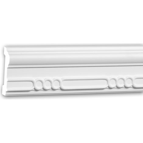 Moldura para pared 151382 Profhome Perfil de estuco Moldura decorativa Moldura friso estilo Neoimperio blanco 2 m