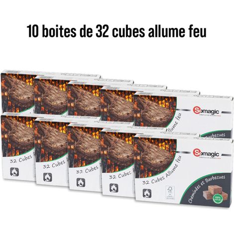 SOMAGIC - Lot de 10 boîtes de 32 cubes allumes feux