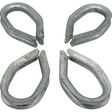 X4 8MM Galvanised Reeving Thimble - Eyelet Wire Rope Galvanised Finish (1/3)