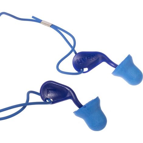 Bouchons d'oreilles détectables cordés jetables Uvex 26dB Bleu x 50 paires ( Prix pour Boîte de 50 )