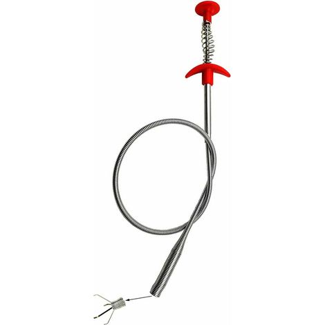 60CM Spring Pipe Dredging Tool, Drain Snake Hair Clog Remover Cleaning Tools Household Hair Cleaner for Kitchen Sink, Bathroom, Toilet (1/5)