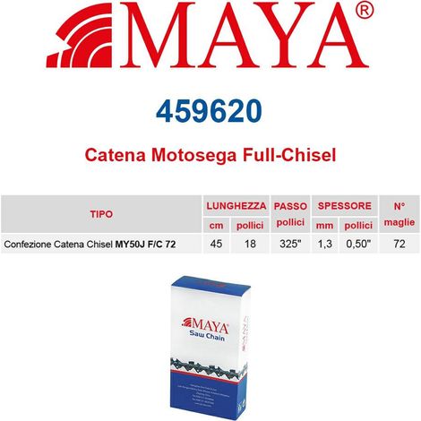 Catena confezionata .325&quot 1.3 mm - .050&quot 72 maglie con antirimbalzo profilo Quadro - 459620
